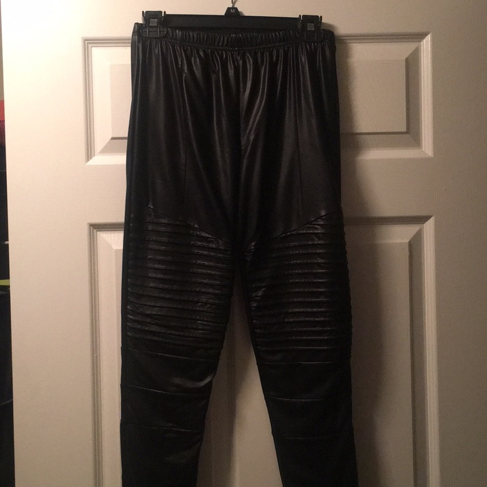 Plush Fleece Lined Liquid Moto Leggings
